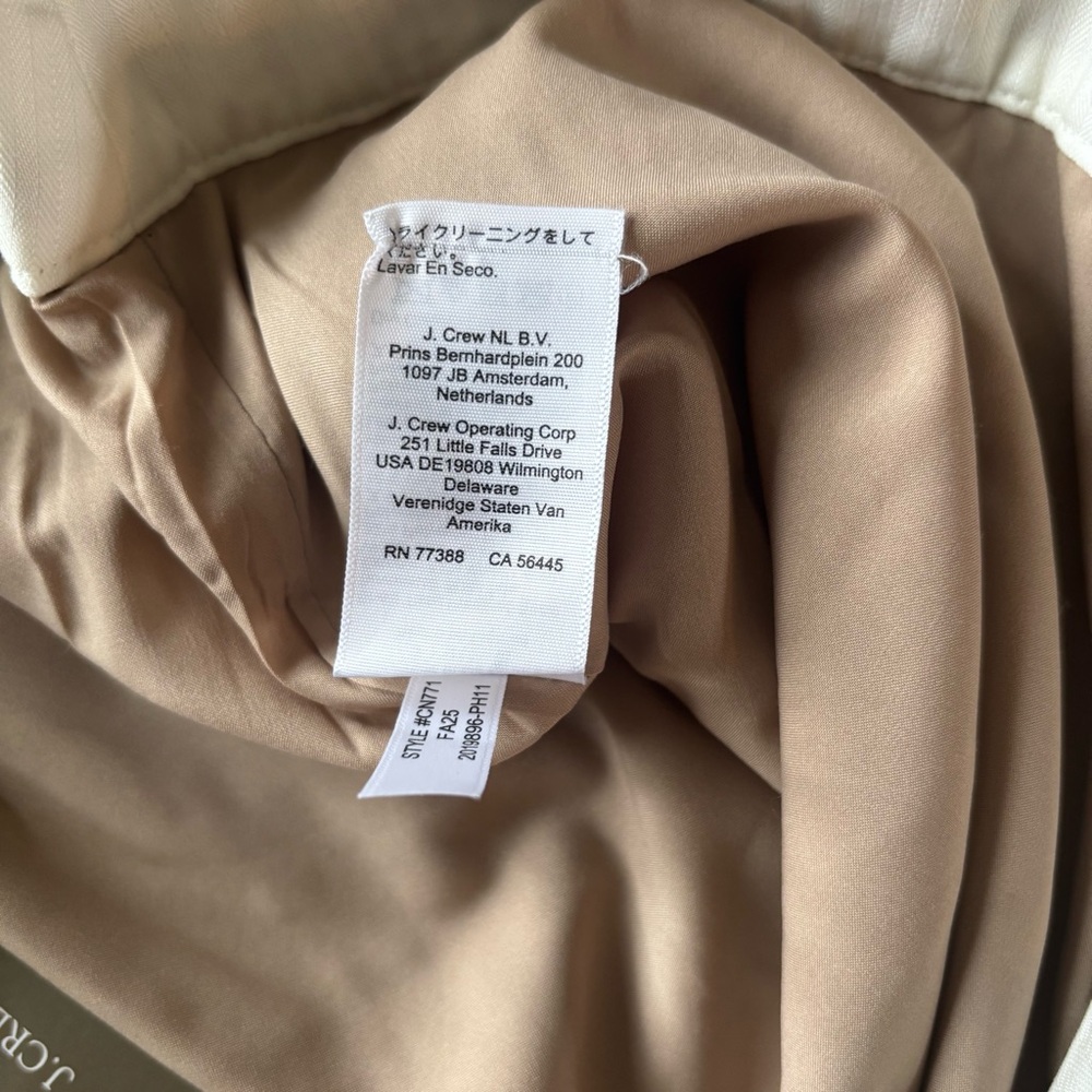 J. Crew Mario Bellucci Women’s Dress Trousers in Light Brown. Italian Wool. - Picture 11 of 11